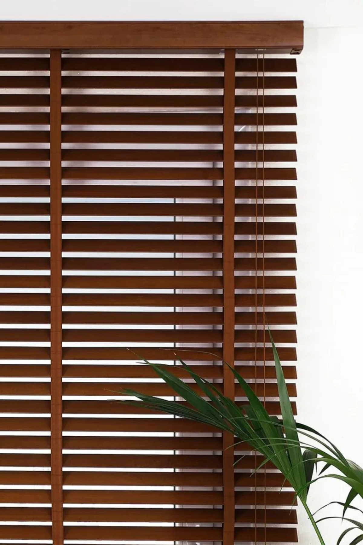 Wooden Blinds %100 Doğal Ahşap Jaluzi Perde 50mm, Alüminyum Kasal