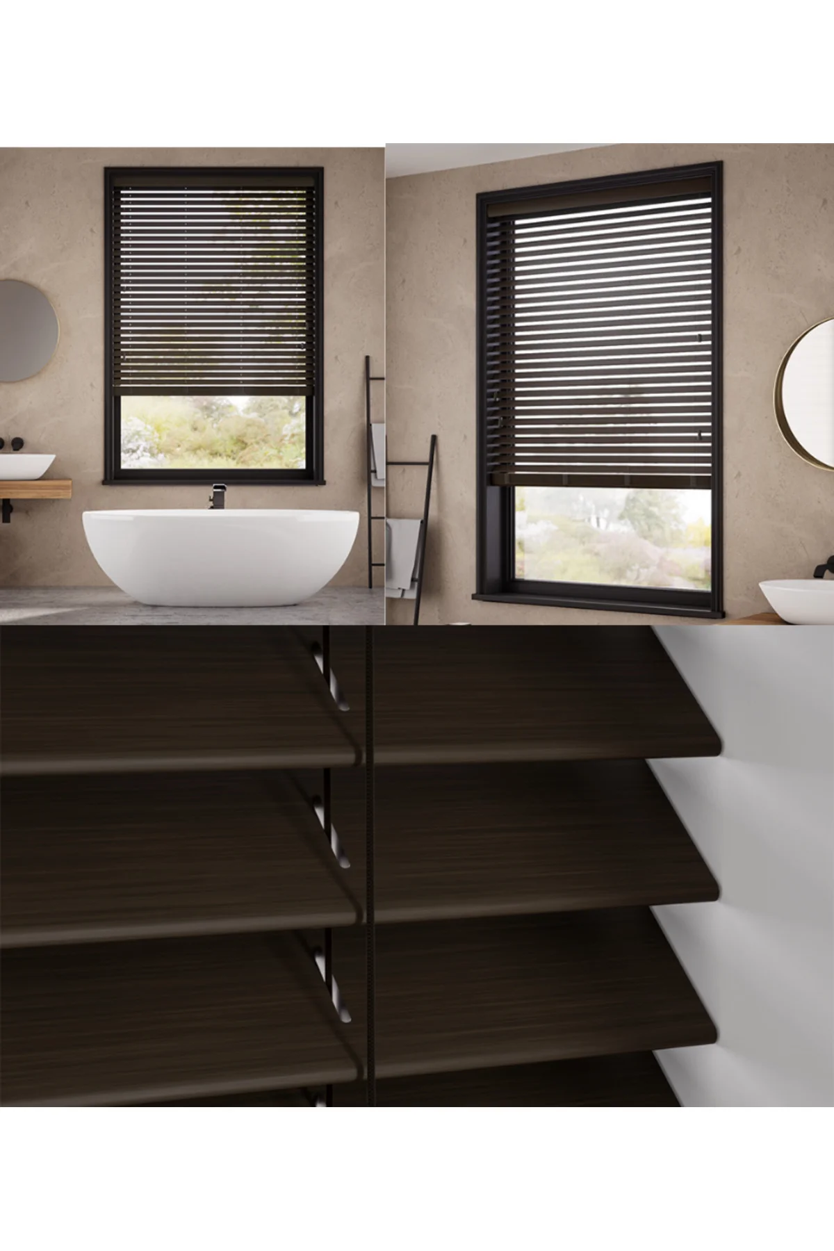 Wooden Blinds %100 Doğal Ahşap Jaluzi Perde 50mm,Alüminyum Kasalı