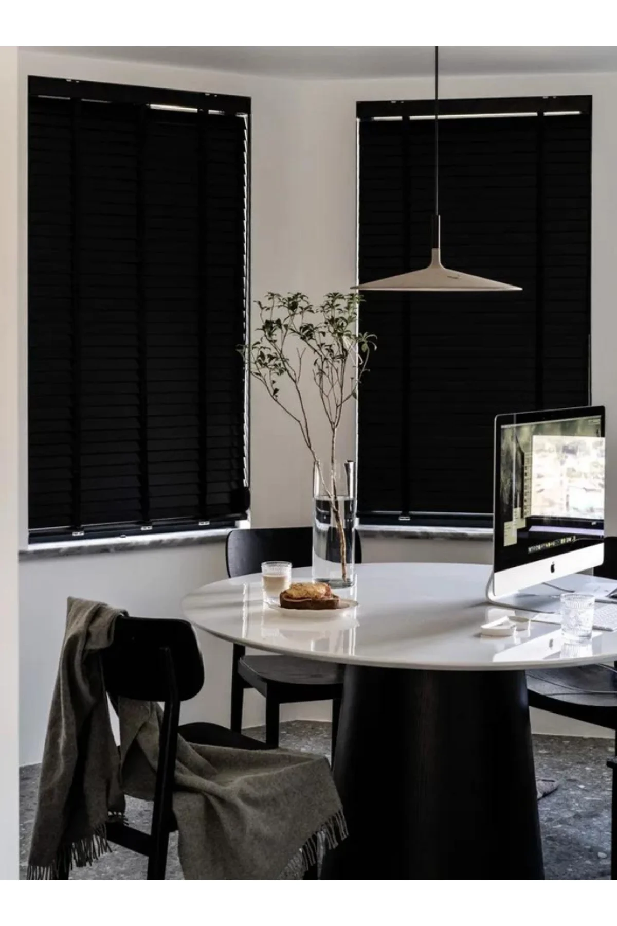 Wooden Blinds %100 Doğal Ahşap Jaluzi Perde 50mm, Alüminyum Kasal