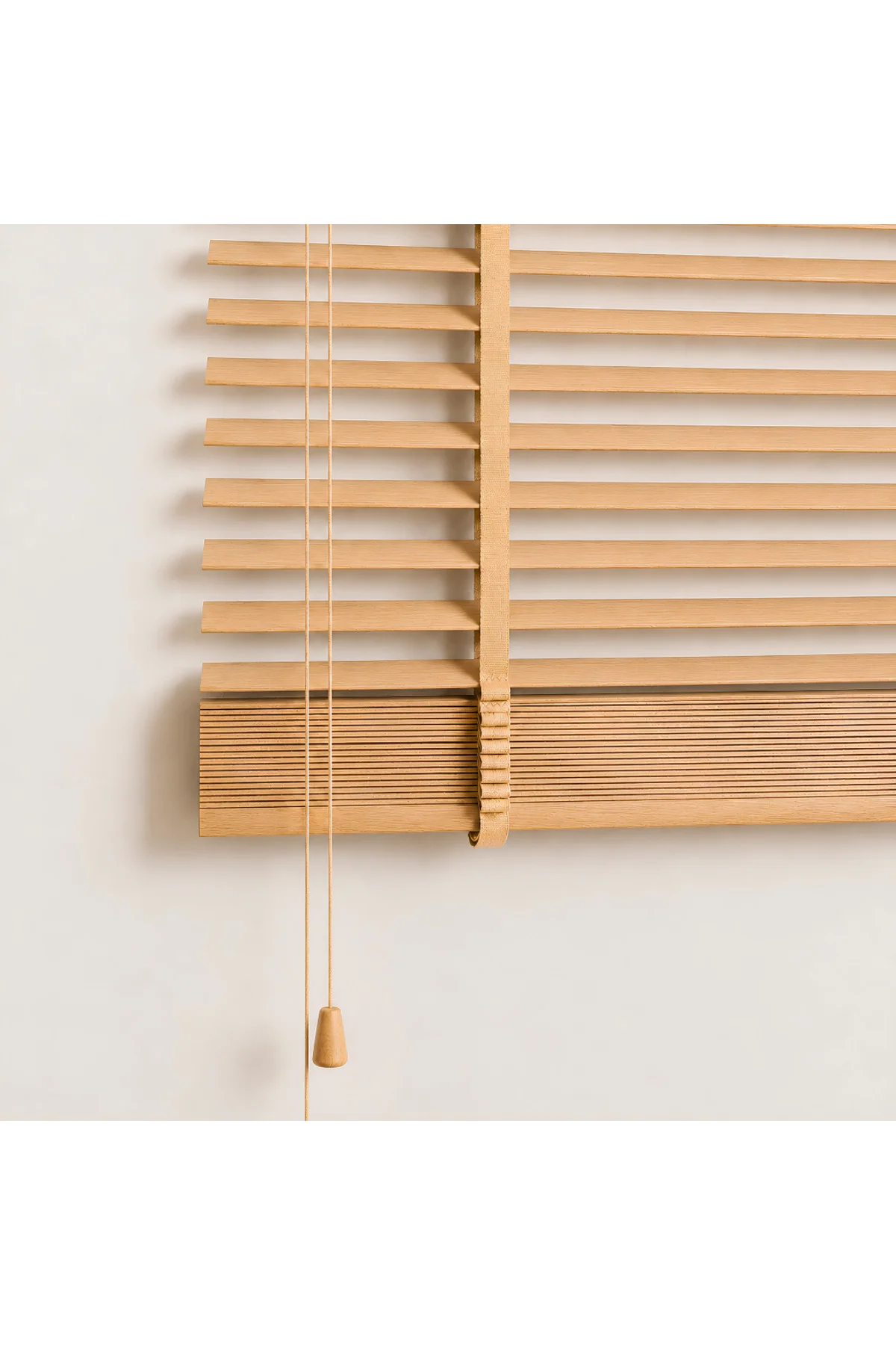 Wooden Blinds %100 Doğal Ahşap Jaluzi Perde 50mm,Alüminyum Kasalı Yüksek Kaliteli - A.Meşe /W013PW