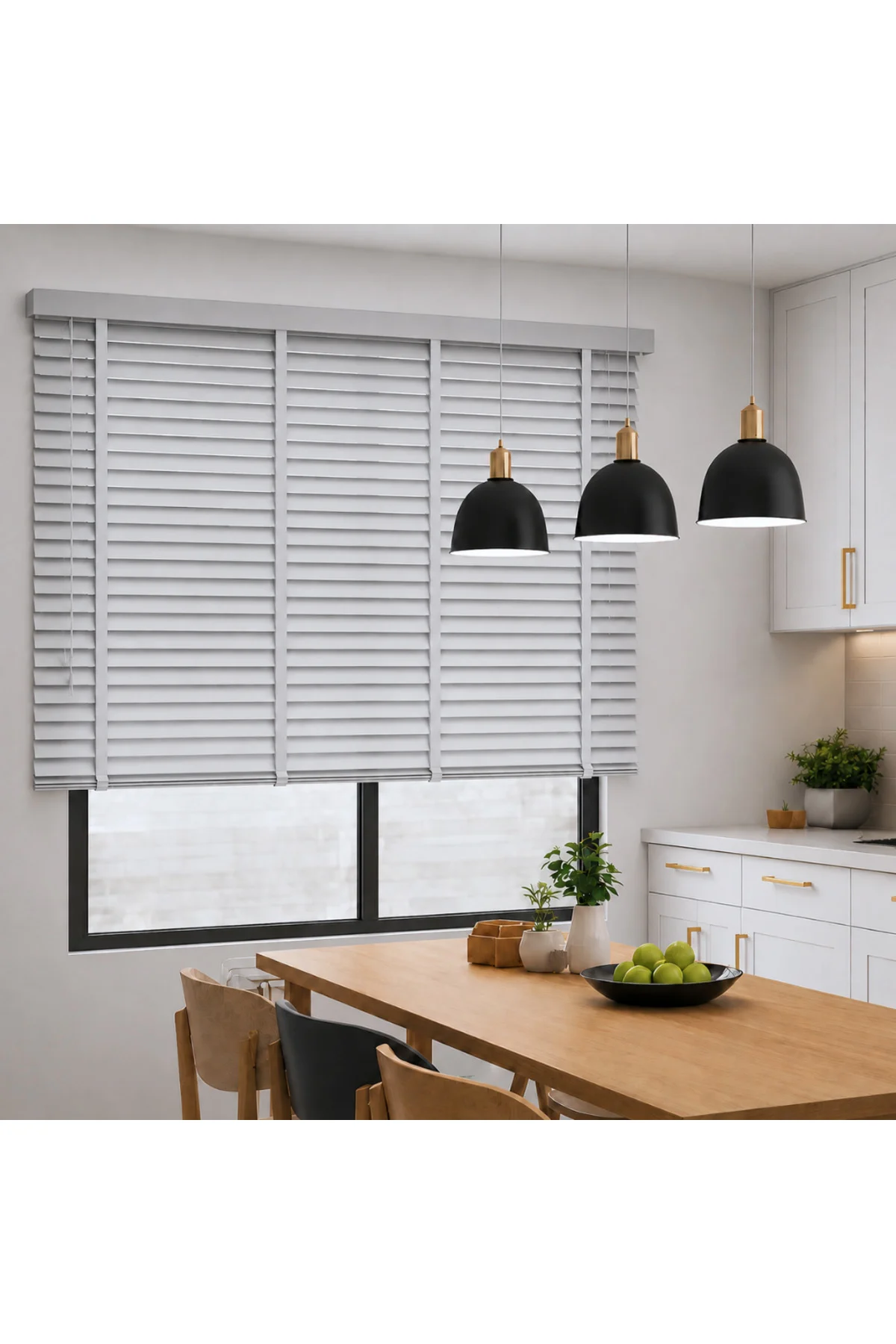 Wooden Blinds %100 Doğal Ahşap Jaluzi Perde 50mm,Alüminyum Kasalı Yüksek Kaliteli - Gümüş Gri (Kurdelalı) W009PWB Wooden Blinds %100 Doğal Ahşap Jaluzi Perde 50mm,Alüminyum Kasalı Yüksek Kaliteli - Gümüş Gri (Kurdelalı) W009PWB