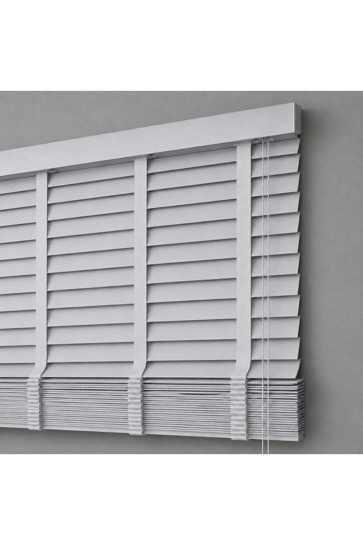 Wooden Blinds %100 Doğal Ahşap Jaluzi Perde 50mm,Alüminyum Kasalı Yüksek Kaliteli - Gümüş Gri Kurdelalı / J09PWB Wooden Blinds %100 Doğal Ahşap Jaluzi Perde 50mm,Alüminyum Kasalı Yüksek Kaliteli - Gümüş Gri Kurdelalı / J09PWB