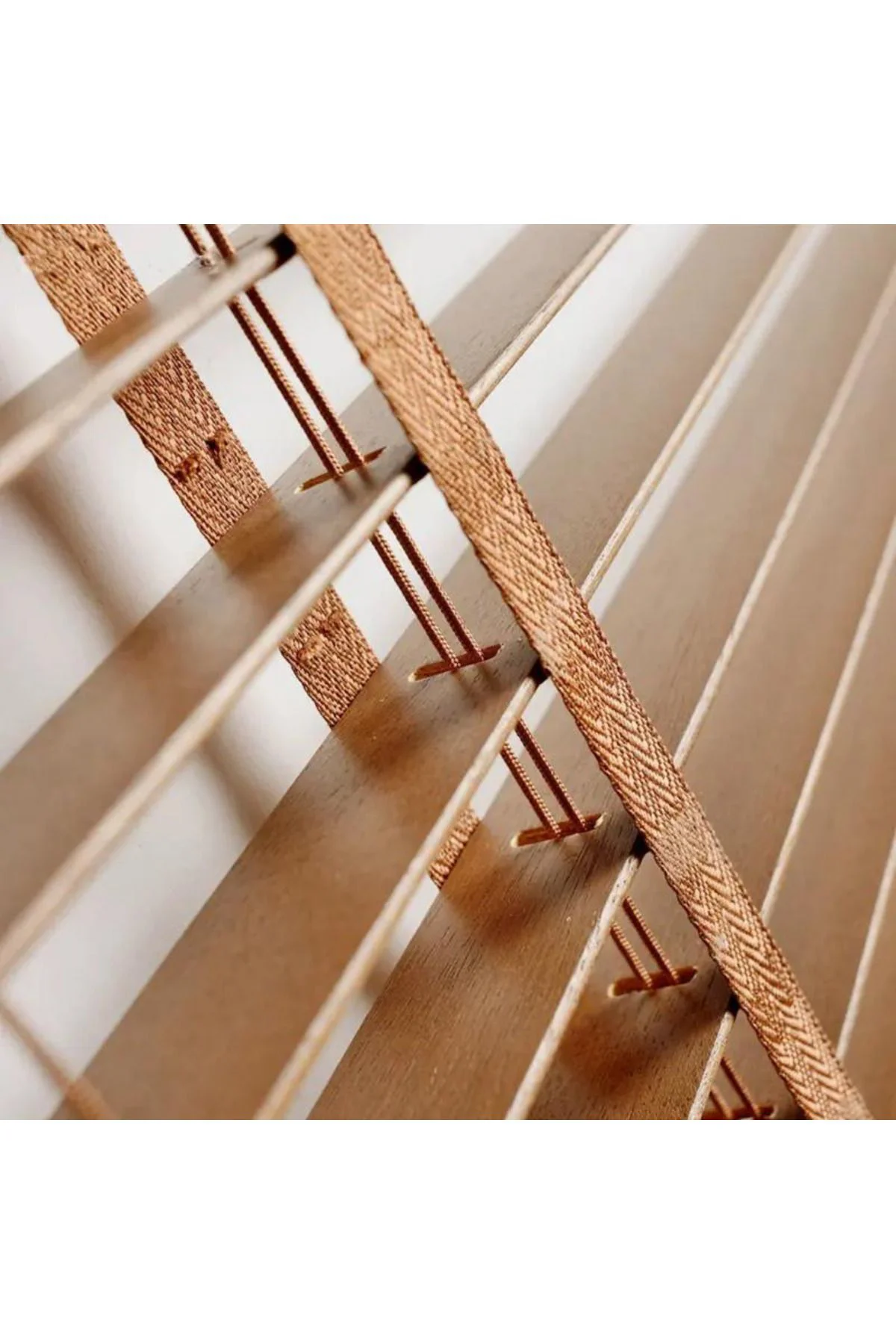 Wooden Blinds %100 Doğal Ahşap Jaluzi Perde 50mm, Alüminyum Kasal