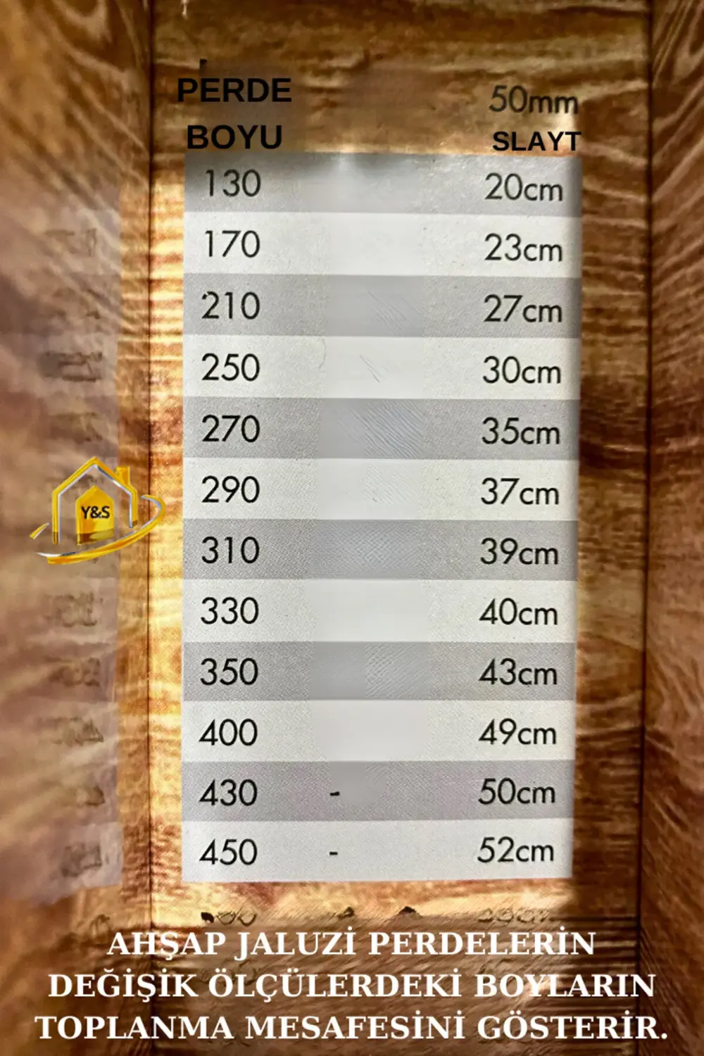 Wooden Blinds %100 Doğal Ahşap Jaluzi Perde 50mm, Alüminyum Kasal