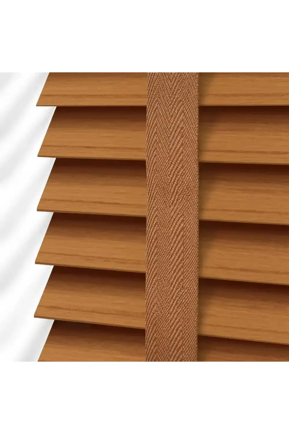 Wooden Blinds %100 Doğal Ahşap Jaluzi Perde 50mm, Alüminyum Kasal