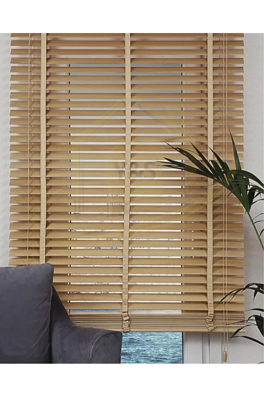 Wooden Blinds %100 Doğal Ahşap Jaluzi Perde 50mm,Alüminyum Kasalı