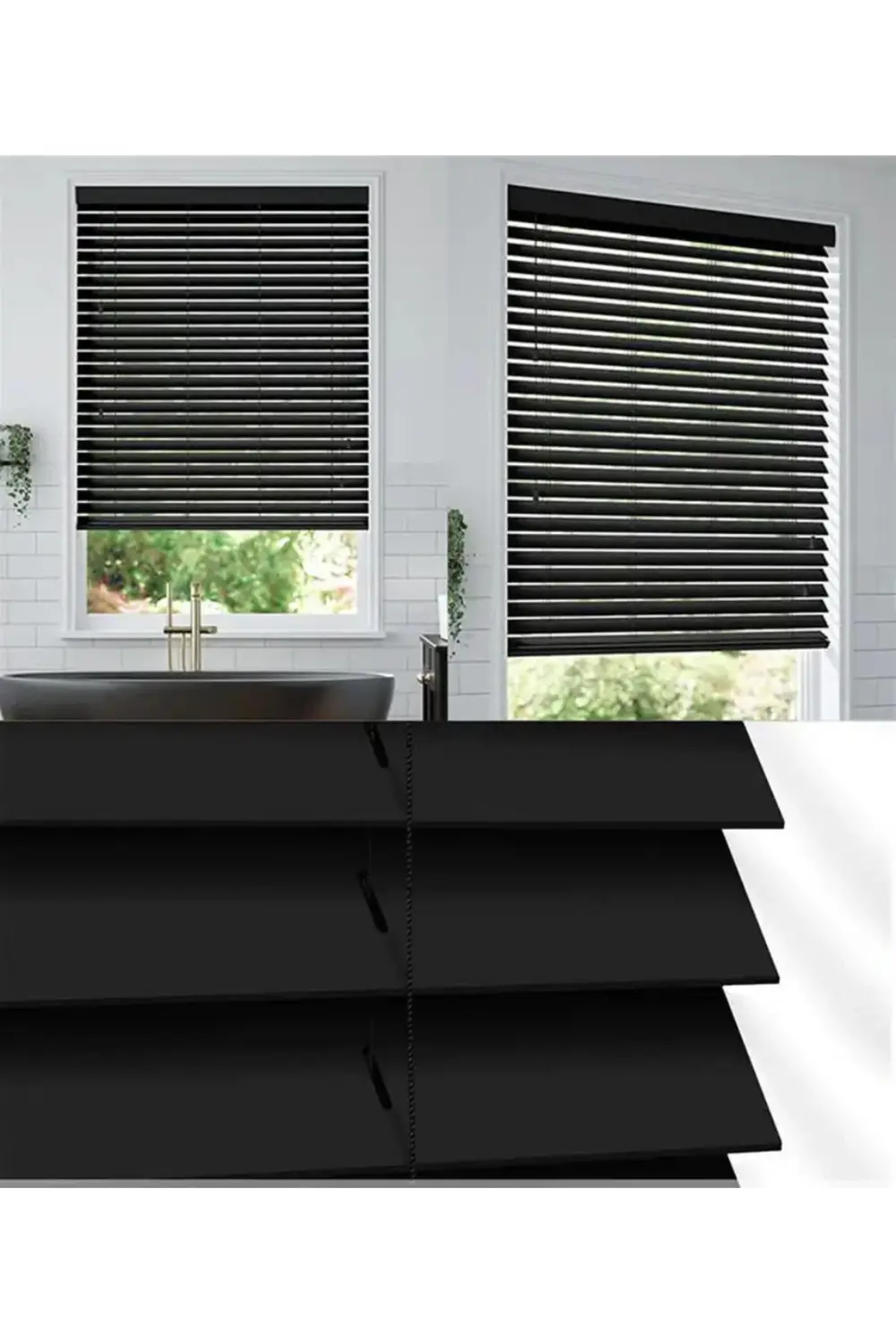 Wooden Blinds %100 Doğal Ahşap Jaluzi Perde 50mm,Alüminyum Kasalı