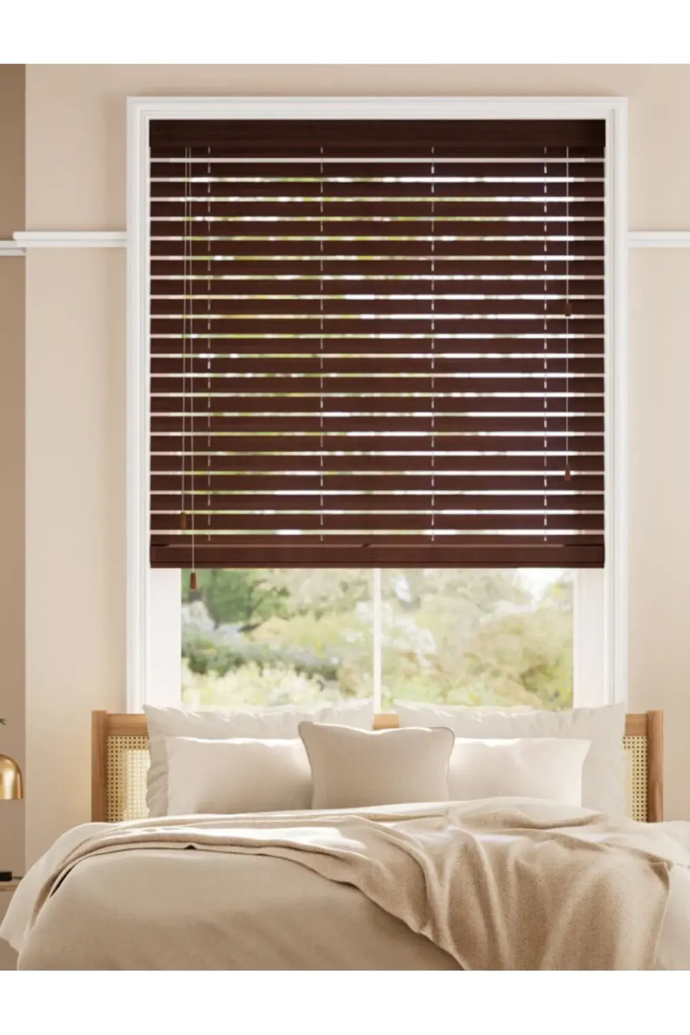 Wooden Blinds %100 Doğal Ahşap Jaluzi Perde 50mm,Alüminyum Kasalı
