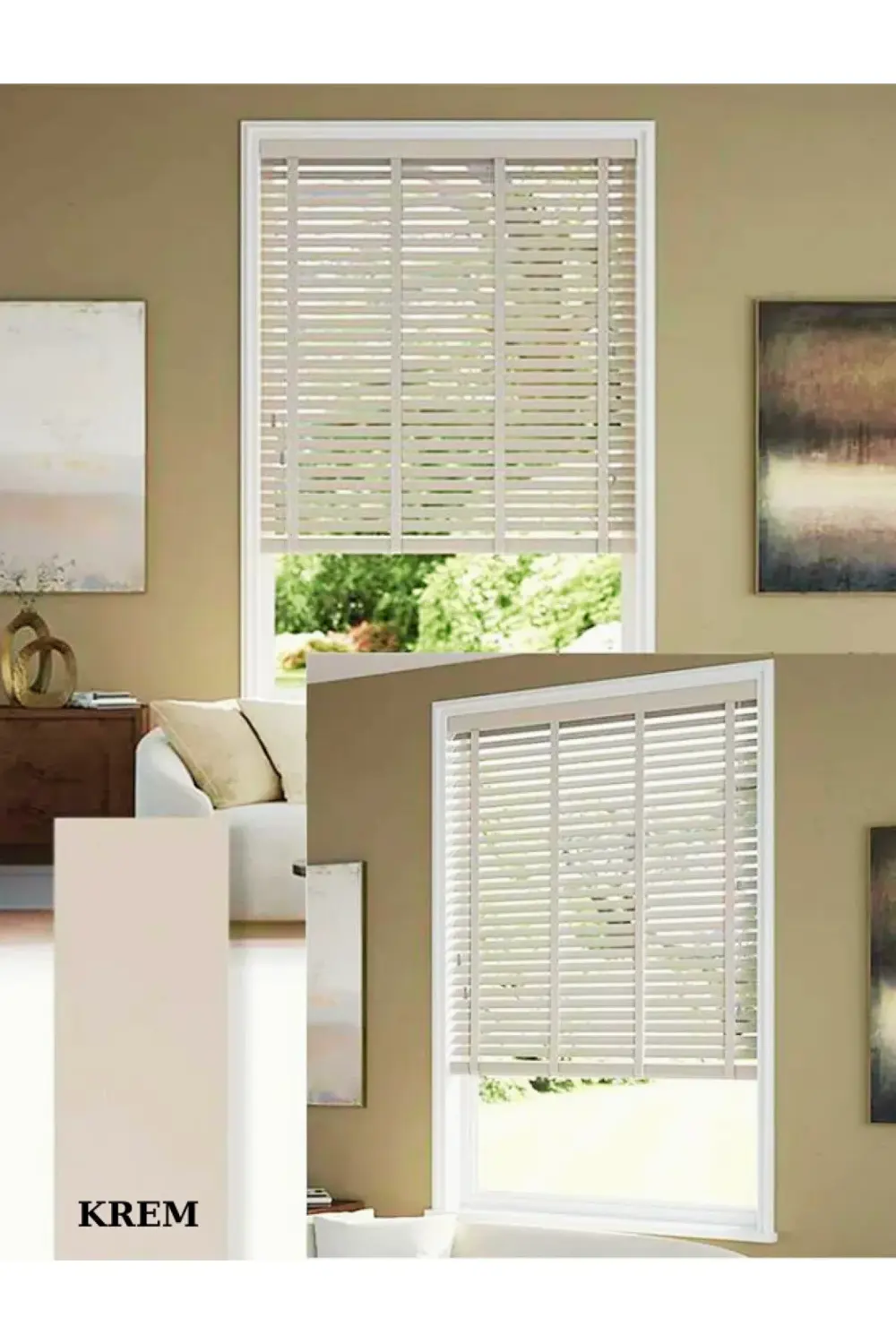 Wooden Blinds %100 Doğal Ahşap Jaluzi Perde 50mm,Alüminyum Kasalı