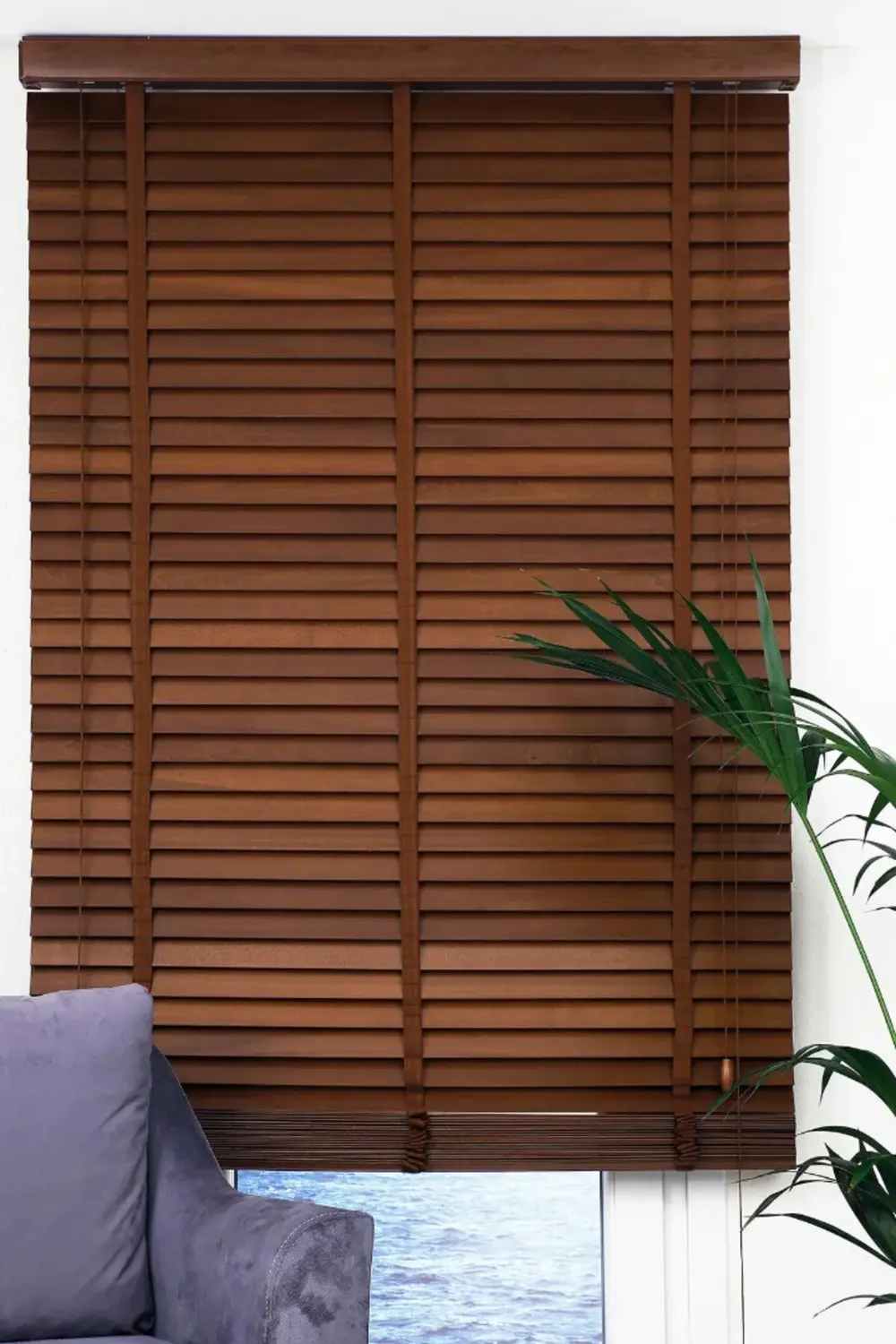 Wooden Blinds %100 Doğal Ahşap Jaluzi Perde 50mm,Alüminyum Kasalı