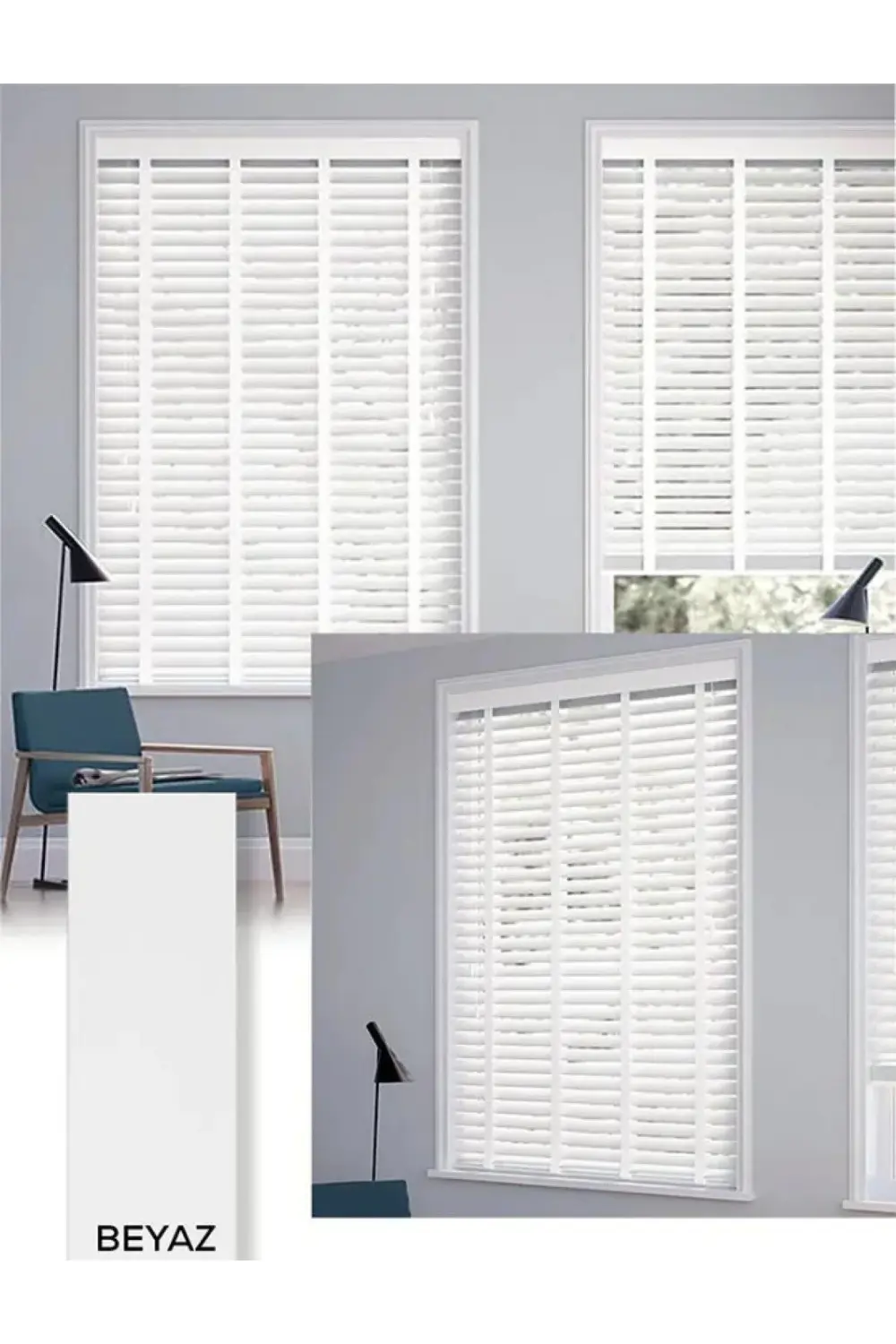 Wooden Blinds %100 Doğal Ahşap Jaluzi Perde 50mm,Alüminyum Kasalı