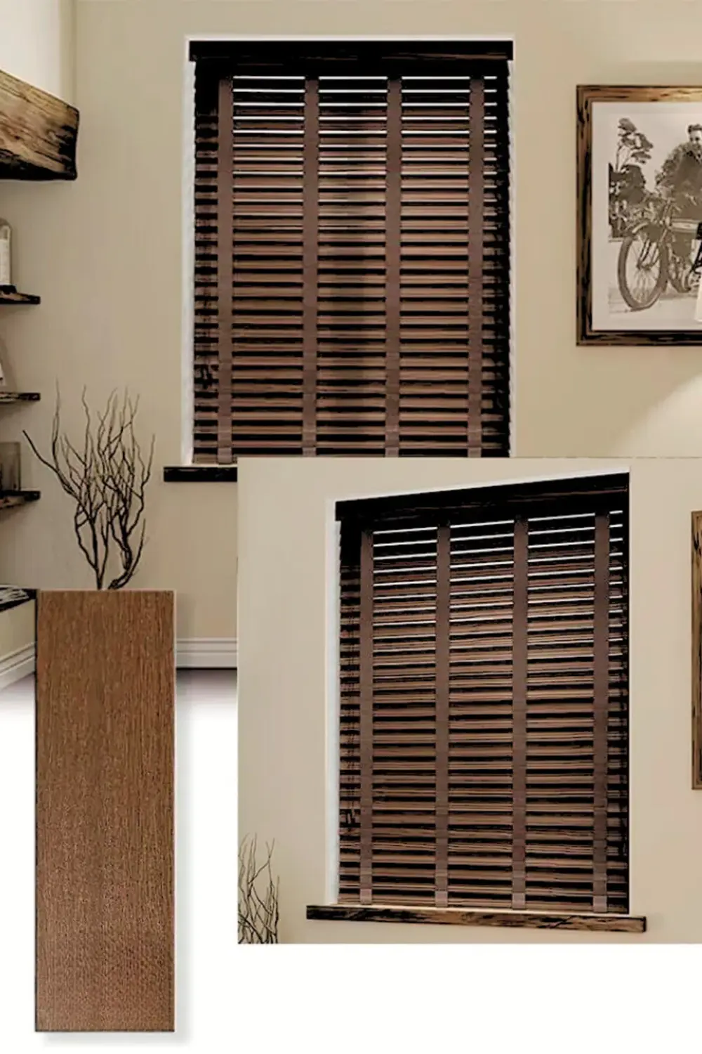 Wooden Blinds %100 Doğal Ahşap Jaluzi Perde 50mm,Alüminyum Kasalı