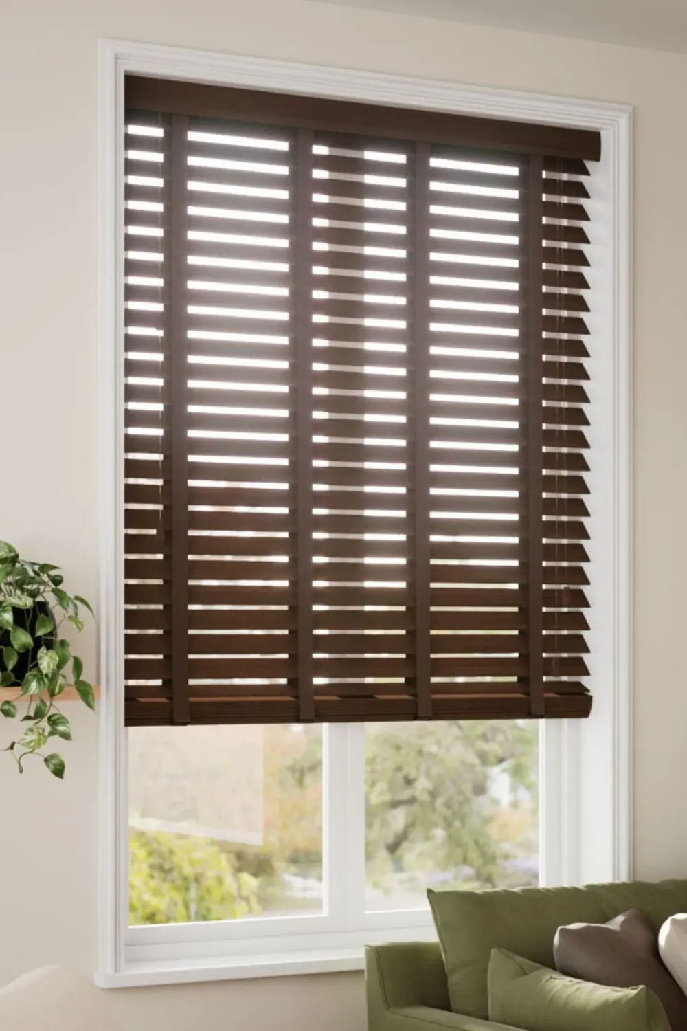 Wooden Blinds %100 Doğal Ahşap Jaluzi Perde 50mm,Alüminyum Kasalı
