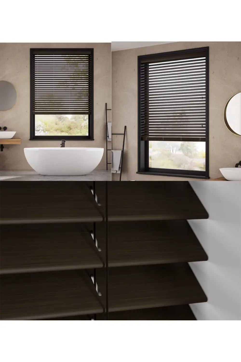 Wooden Blinds %100 Doğal Ahşap Jaluzi Perde 50mm,Alüminyum Kasalı