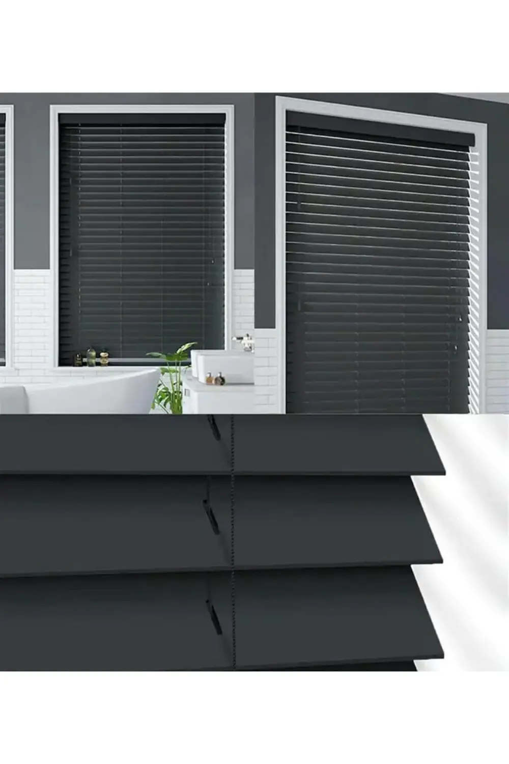 Wooden Blinds %100 Doğal Ahşap Jaluzi Perde 50mm,Alüminyum Kasalı