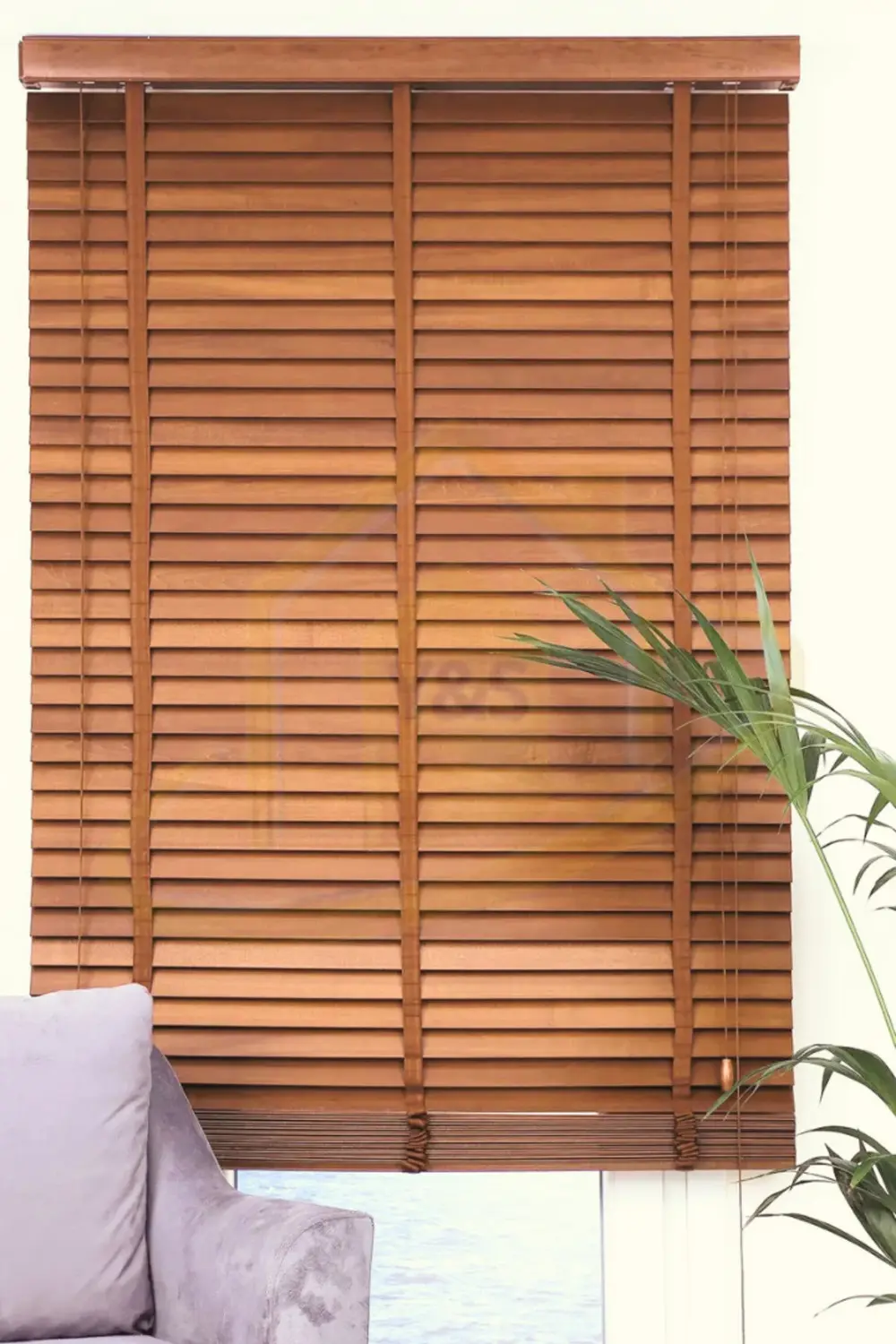 Wooden Blinds %100 Doğal Ahşap Jaluzi Perde 50mm,Alüminyum Kasalı