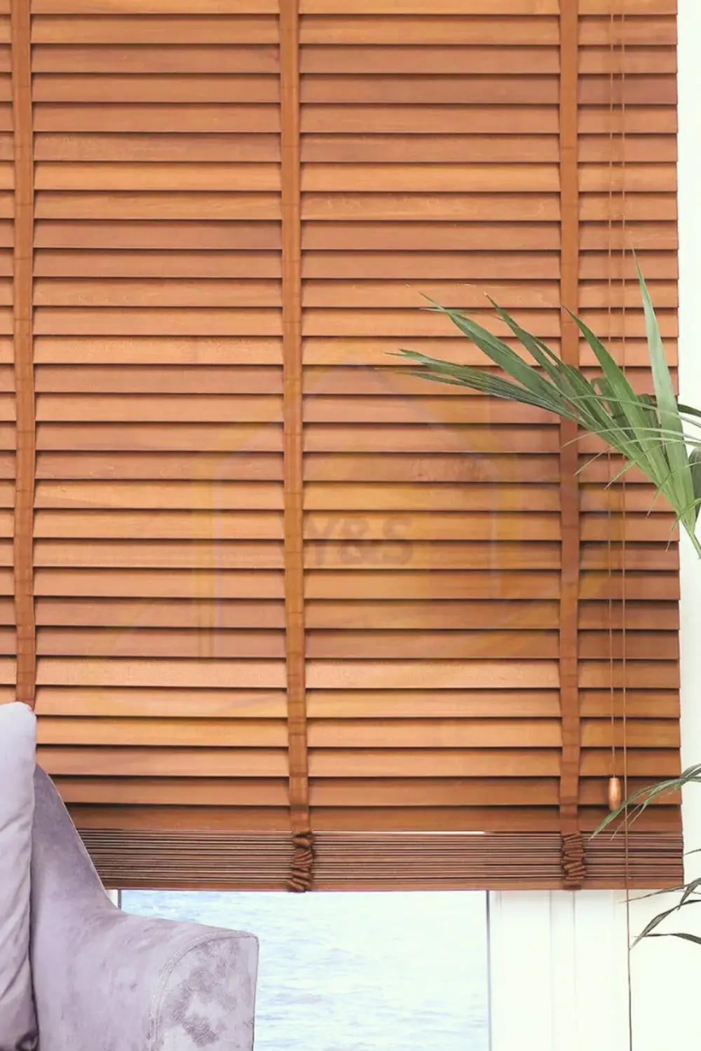 Wooden Blinds %100 Doğal Ahşap Jaluzi Perde 50mm,Alüminyum Kasalı