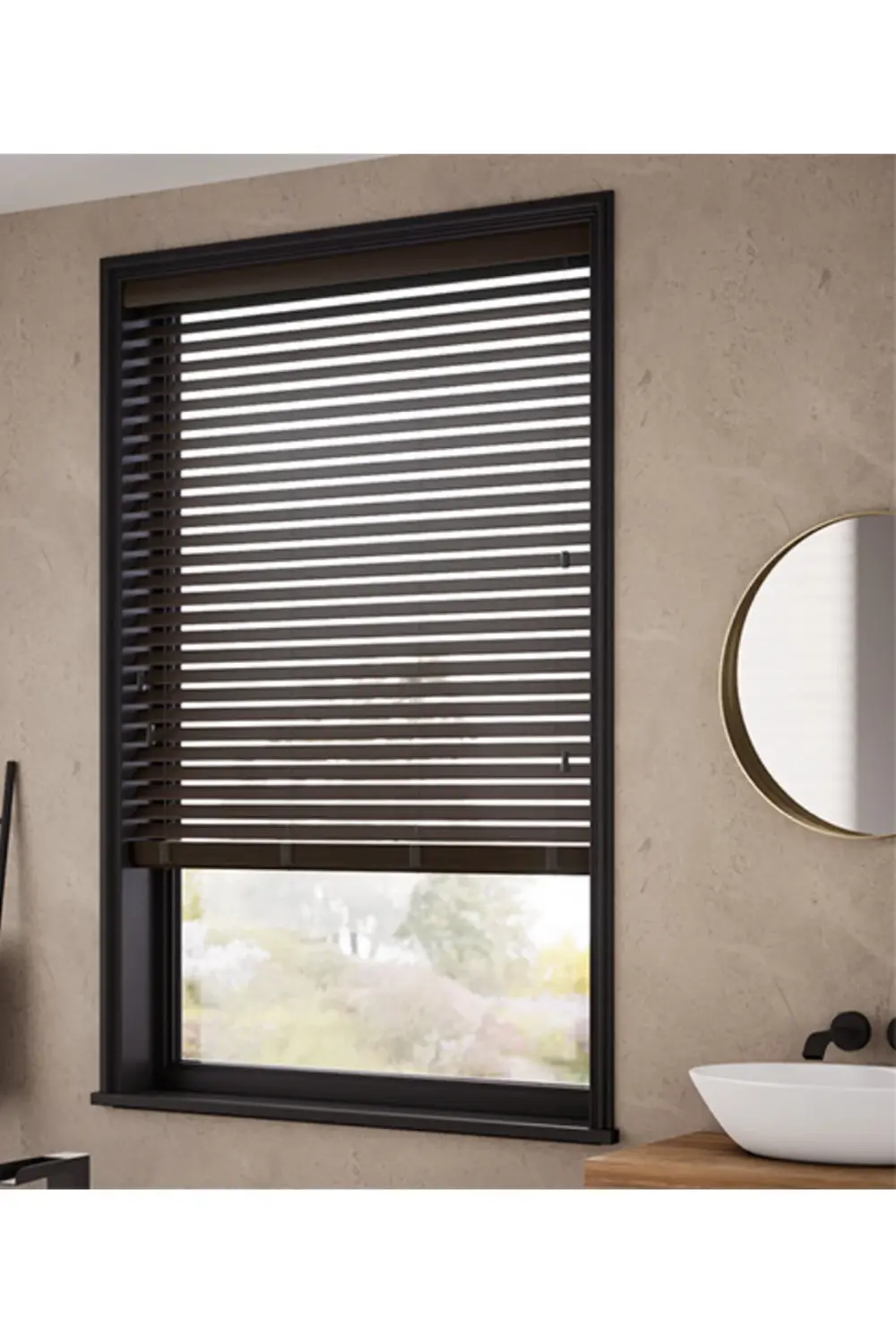 Wooden Blinds %100 Doğal Ahşap Jaluzi Perde 50mm,Alüminyum Kasalı