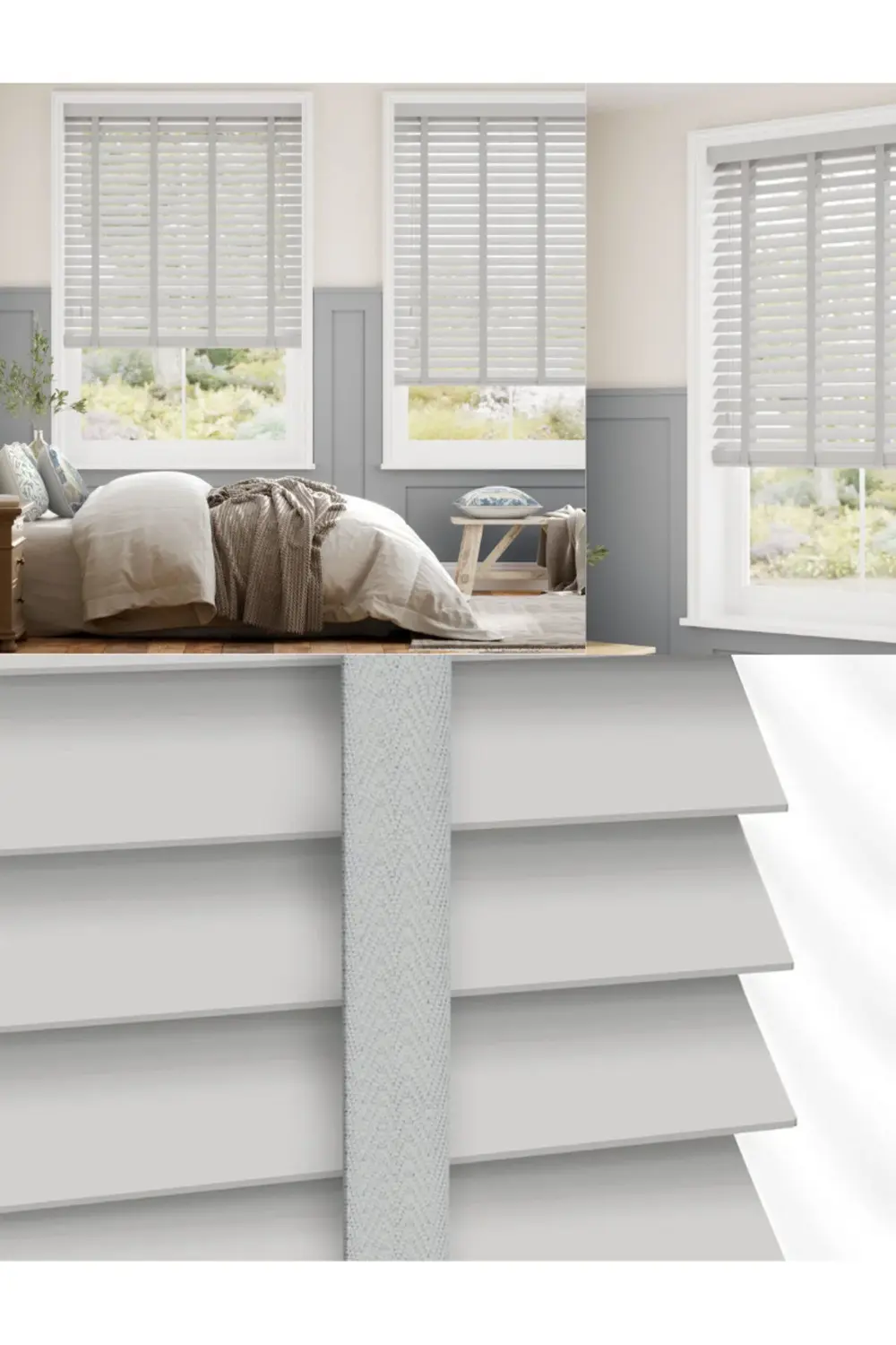 Wooden Blinds %100 Doğal Ahşap Jaluzi Perde 50mm,Alüminyum Kasalı