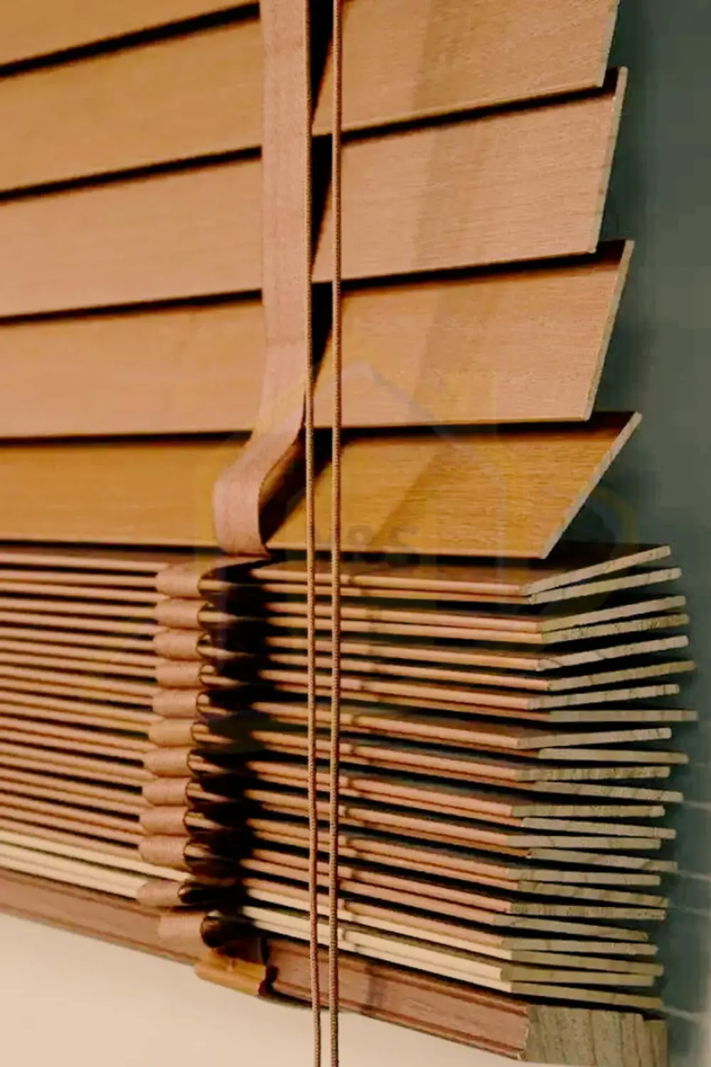Wooden Blinds %100 Doğal Ahşap Jaluzi Perde 50mm,Alüminyum Kasalı