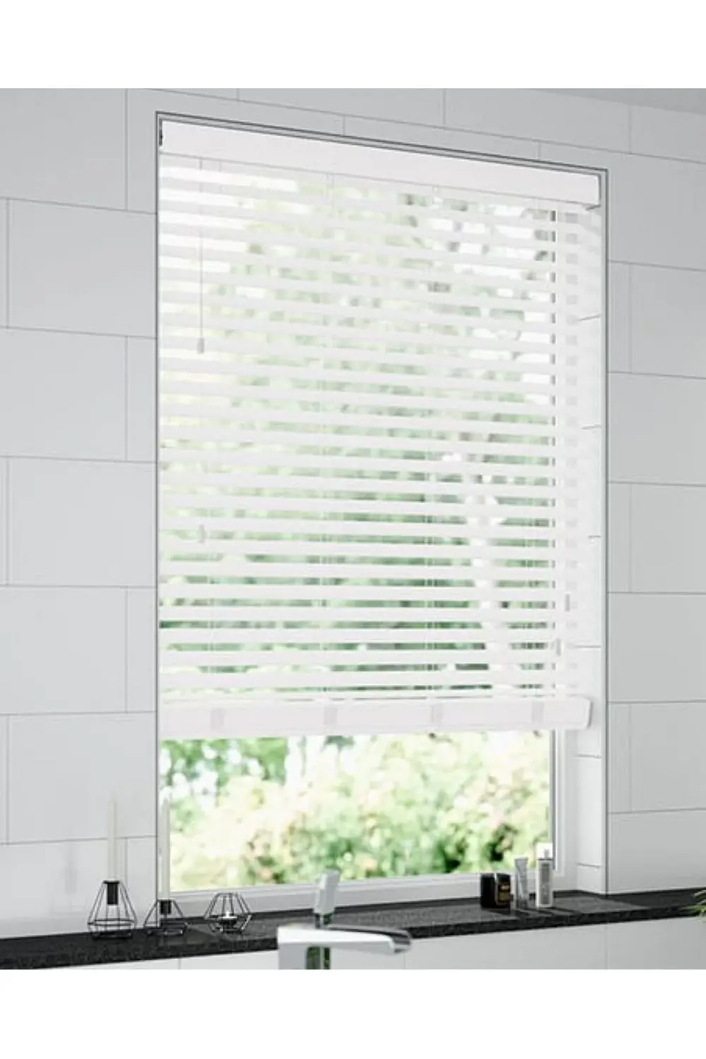 Wooden Blinds %100 Doğal Ahşap Jaluzi Perde 50mm,Alüminyum Kasalı