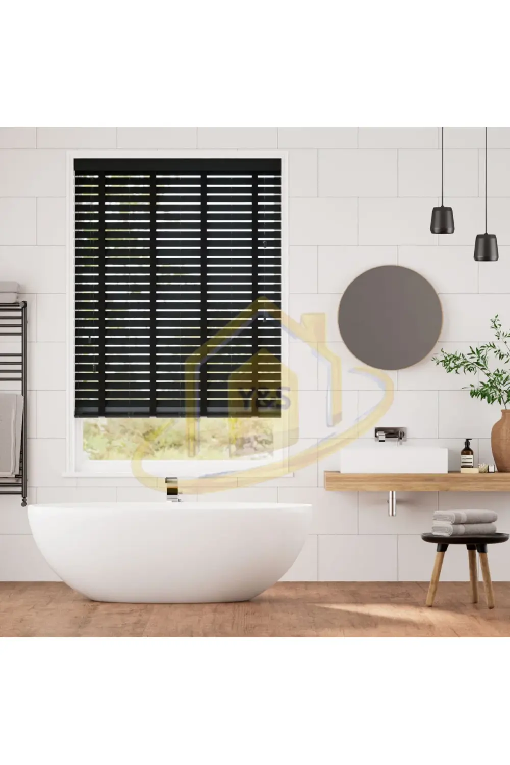 Wooden Blinds %100 Doğal Ahşap Jaluzi Perde 50mm,Alüminyum Kasalı