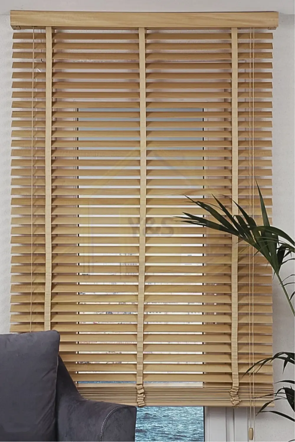 Wooden Blinds %100 Doğal Ahşap Jaluzi Perde 50mm,Alüminyum Kasalı