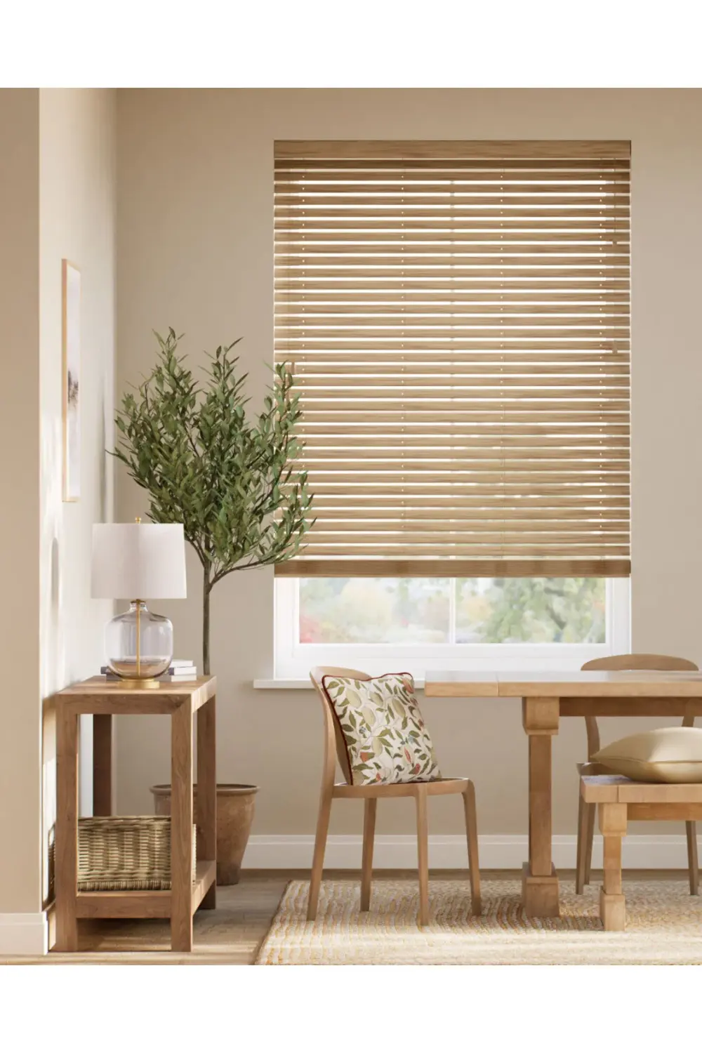 Wooden Blinds %100 Doğal Ahşap Jaluzi Perde 50mm,Alüminyum Kasalı