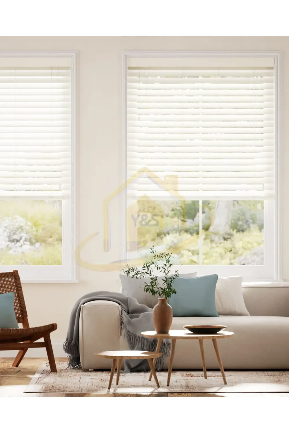 Wooden Blinds %100 Doğal Ahşap Jaluzi Perde 50mm,Alüminyum Kasalı
