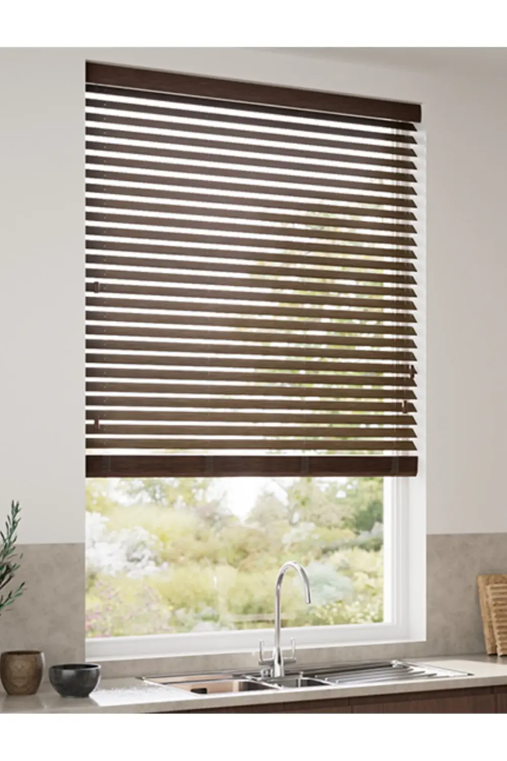 Wooden Blinds %100 Doğal Ahşap Jaluzi Perde 50mm,Alüminyum Kasalı