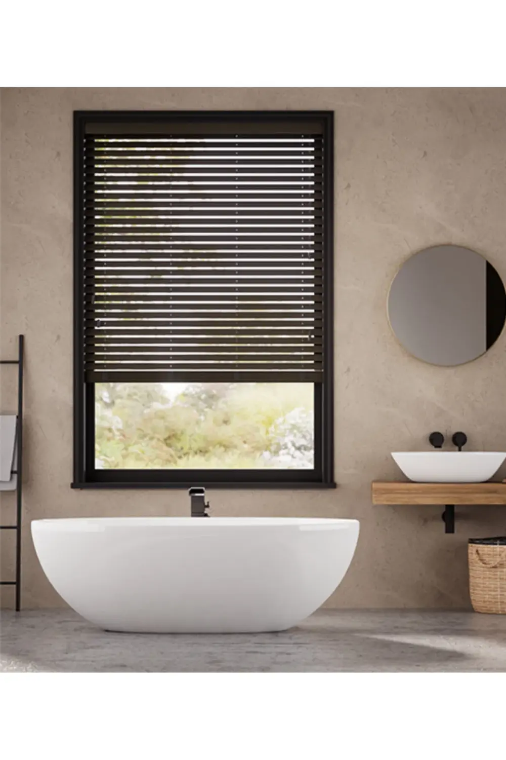 Wooden Blinds %100 Doğal Ahşap Jaluzi Perde 50mm,Alüminyum Kasalı