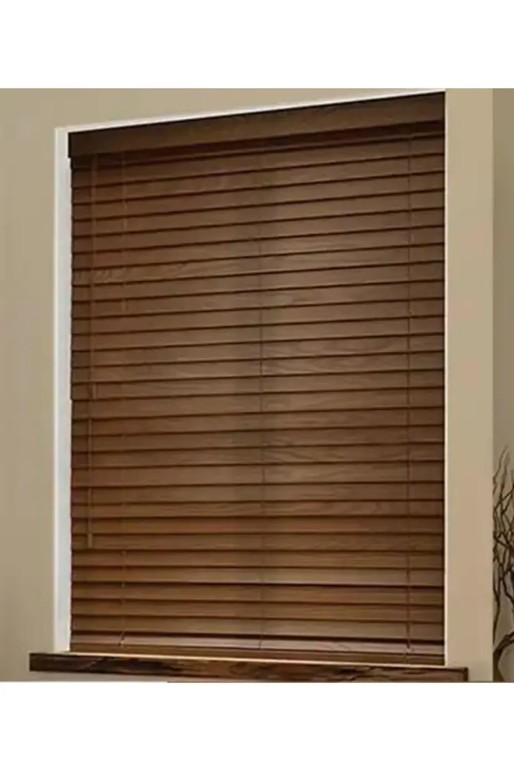 Wooden Blinds %100 Doğal Ahşap Jaluzi Perde 50mm,Alüminyum Kasalı