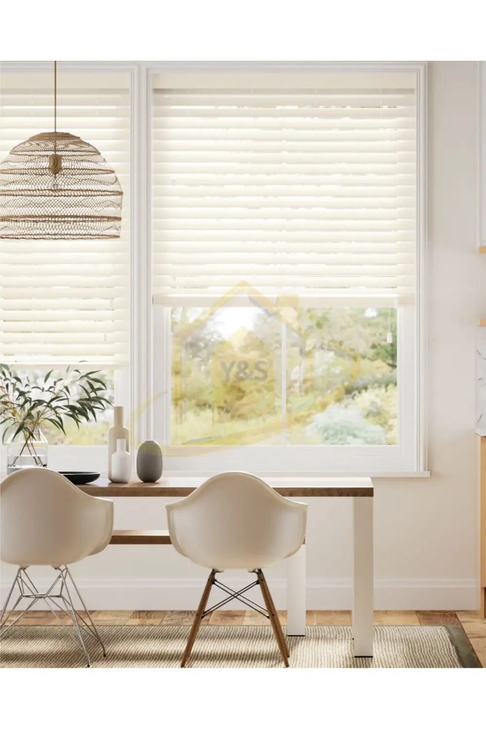 Wooden Blinds %100 Doğal Ahşap Jaluzi Perde 50mm,Alüminyum Kasalı