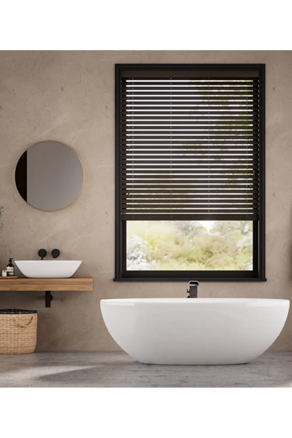 Wooden Blinds %100 Doğal Ahşap Jaluzi Perde 50mm,Alüminyum Kasalı