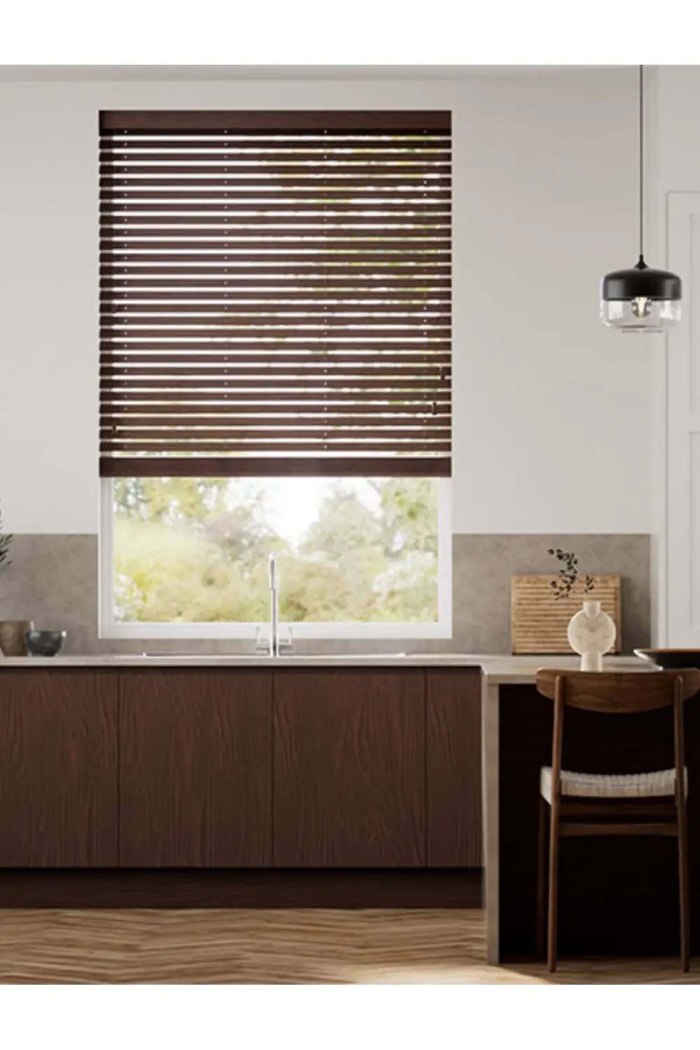 Wooden Blinds %100 Doğal Ahşap Jaluzi Perde 50mm,Alüminyum Kasalı