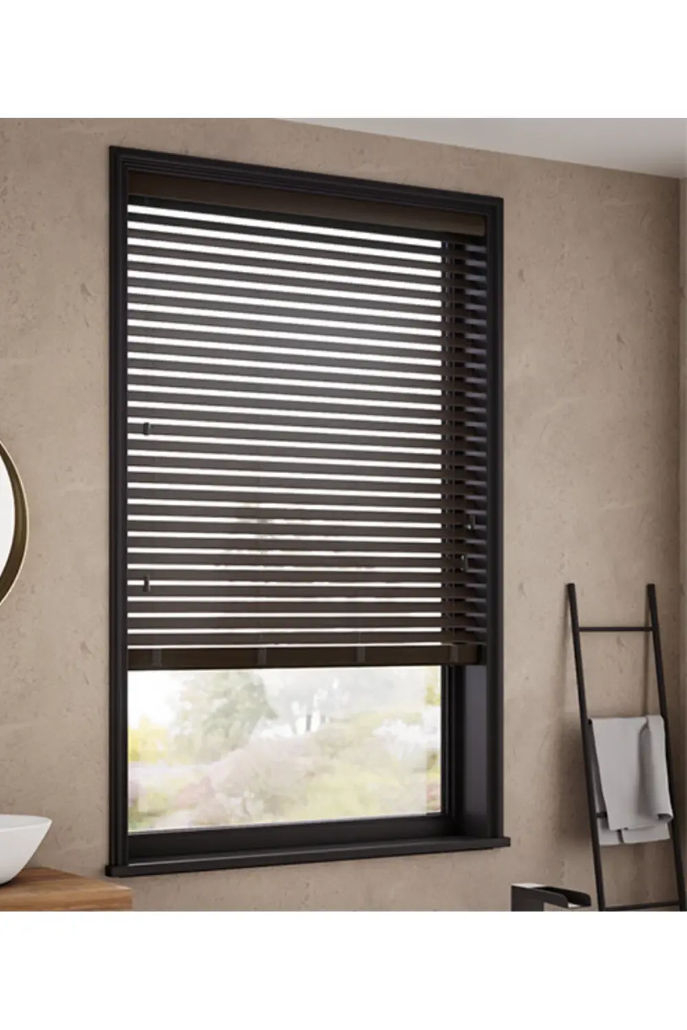 Wooden Blinds %100 Doğal Ahşap Jaluzi Perde 50mm,Alüminyum Kasalı