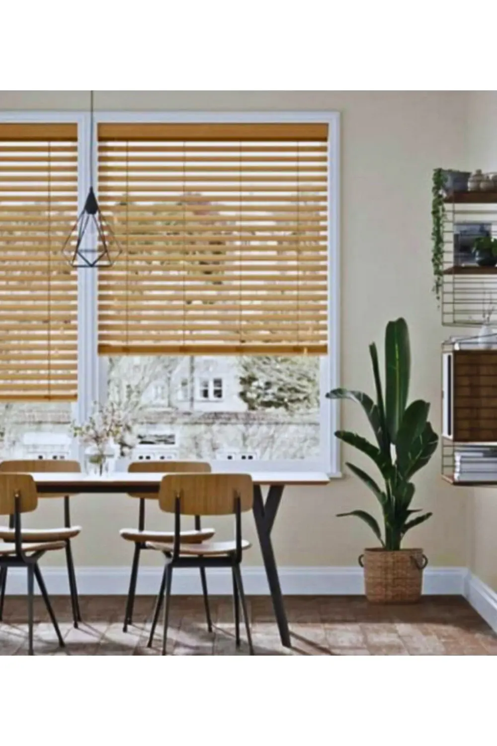 Wooden Blinds %100 Doğal Ahşap Jaluzi Perde 50mm,Alüminyum Kasalı