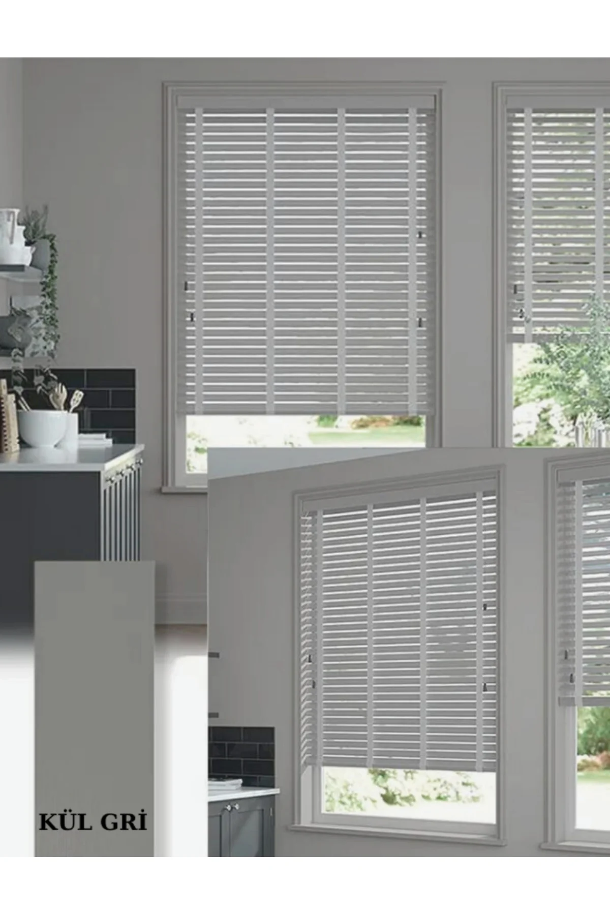 Wooden Blinds Premium Doğal Ahşap Jaluzi Perde 50mm, Alüminyum Ka