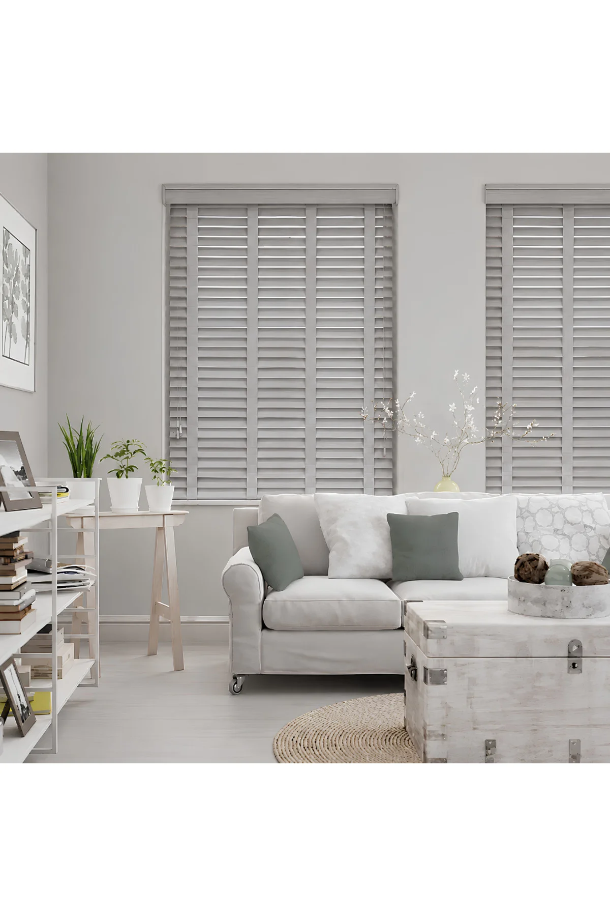 Wooden Blinds Premium Doğal Ahşap Jaluzi Perde 50mm, Alüminyum Kasalı Yüksek Kaliteli / Açık Gri Y&S/004PWB Wooden Blinds Premium Doğal Ahşap Jaluzi Perde 50mm, Alüminyum Kasalı Yüksek Kaliteli / Açık Gri Y&S/004PWB - Görsel 2
