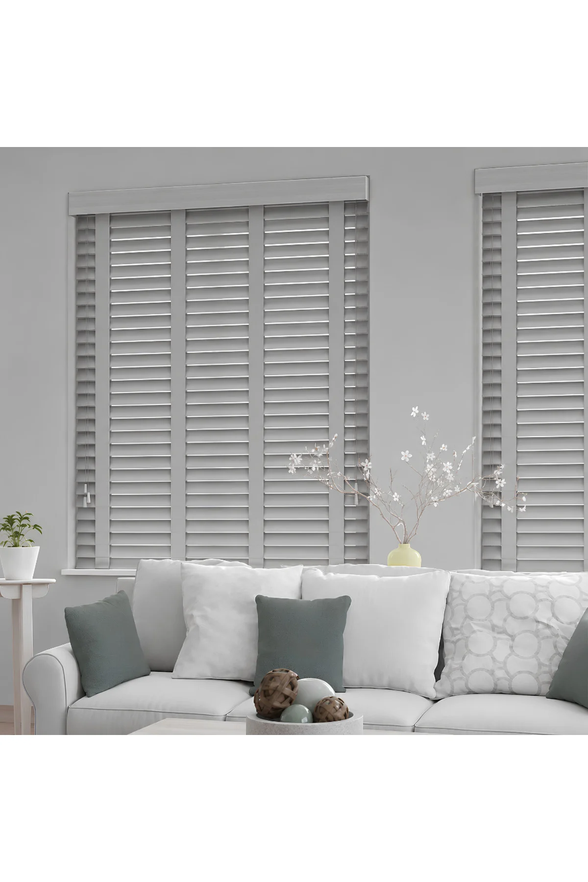 Wooden Blinds Premium Doğal Ahşap Jaluzi Perde 50mm, Alüminyum Ka