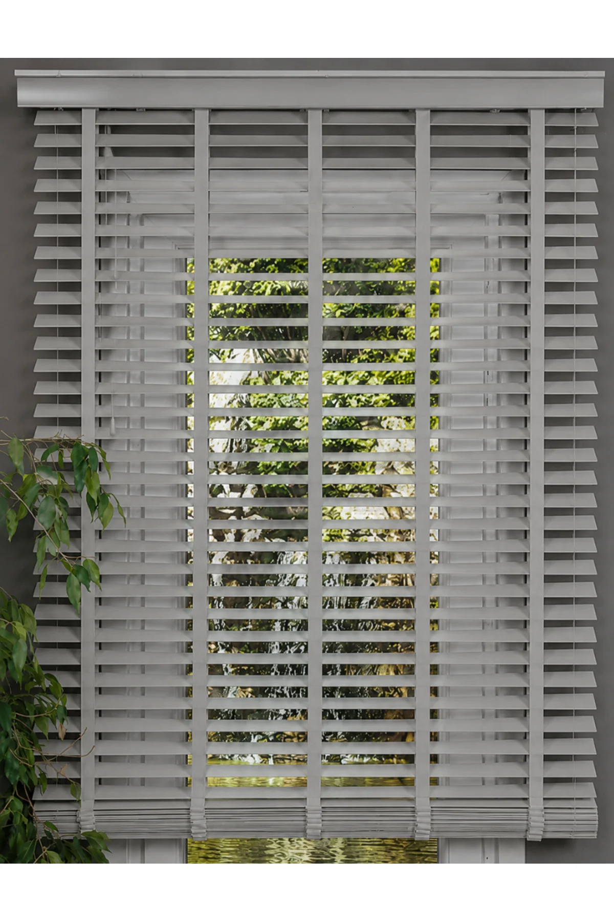 Wooden Blinds Premium Doğal Ahşap Jaluzi Perde 50mm, Alüminyum Ka