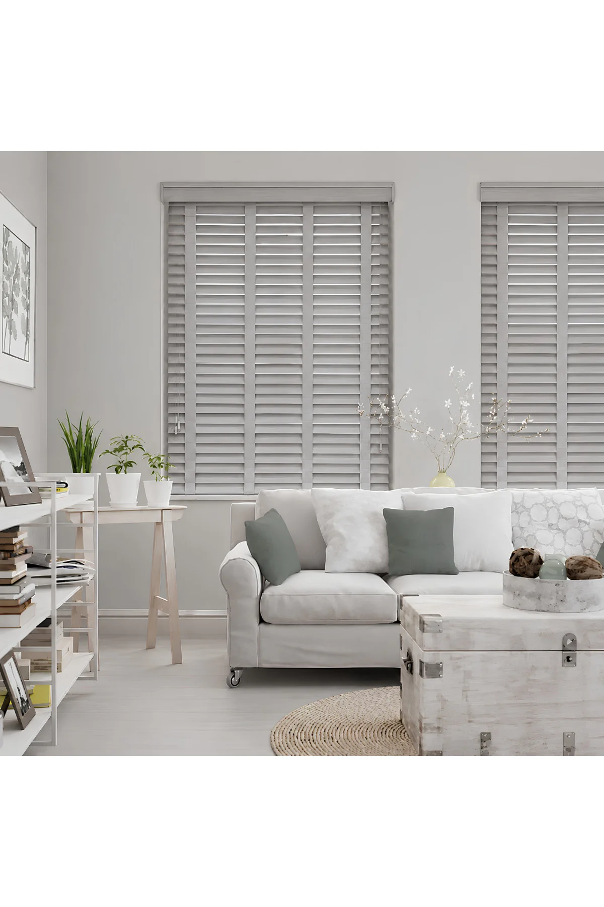 Wooden Blinds Premium Doğal Ahşap Jaluzi Perde 50mm, Alüminyum Ka