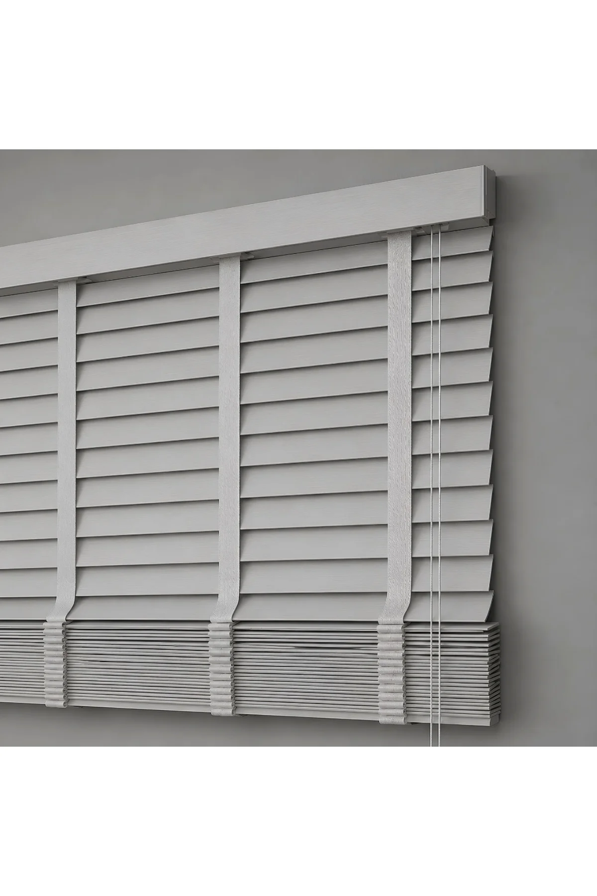 Wooden Blinds Premium Doğal Ahşap Jaluzi Perde 50mm, Alüminyum Ka