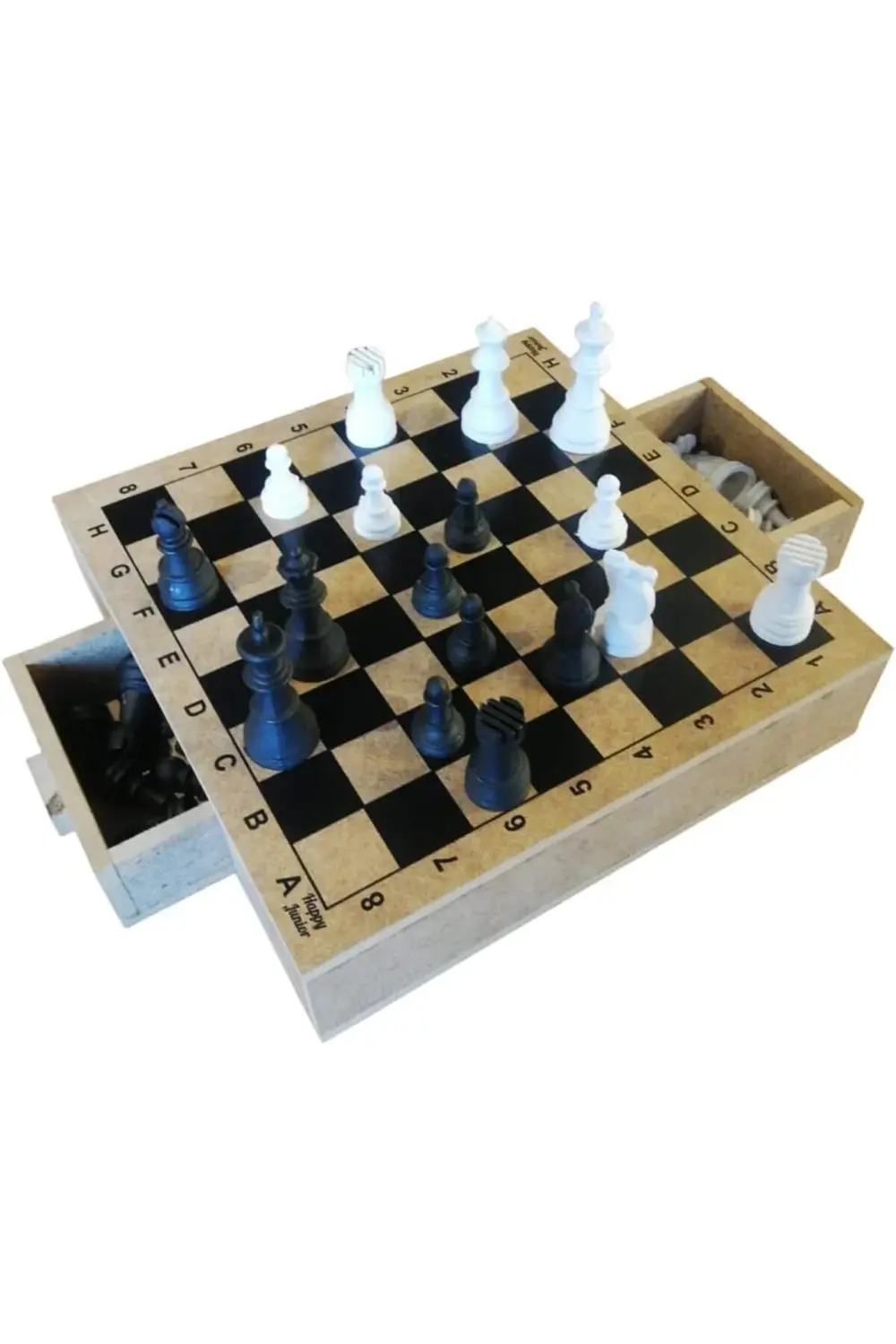 Woodigon Ahşap Çekmeceli Satranç Takımı