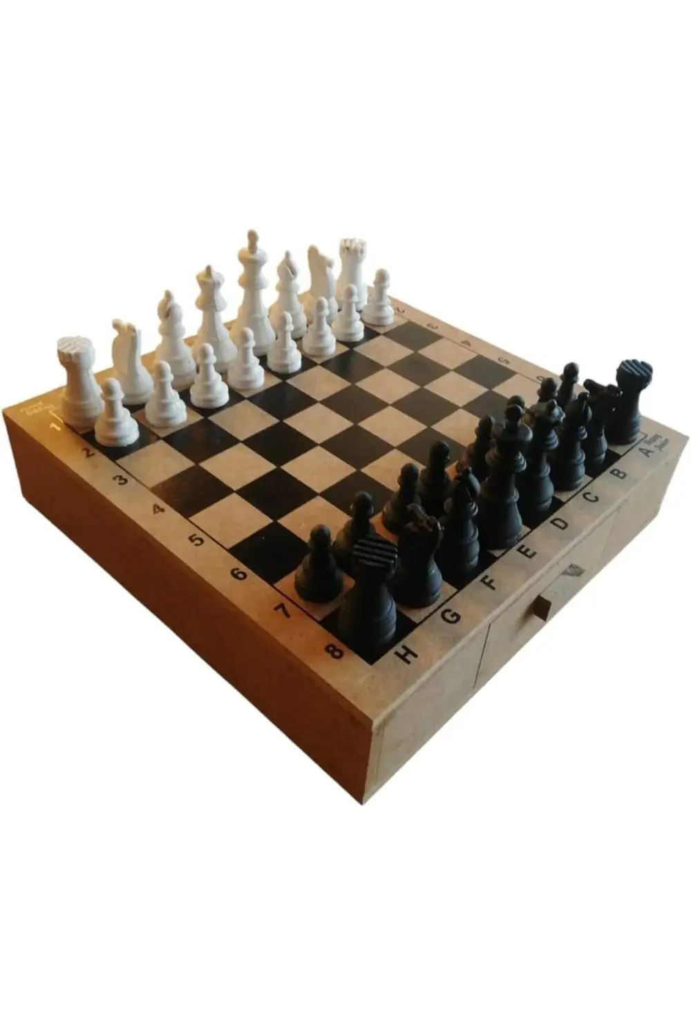Woodigon Ahşap Çekmeceli Satranç Takımı