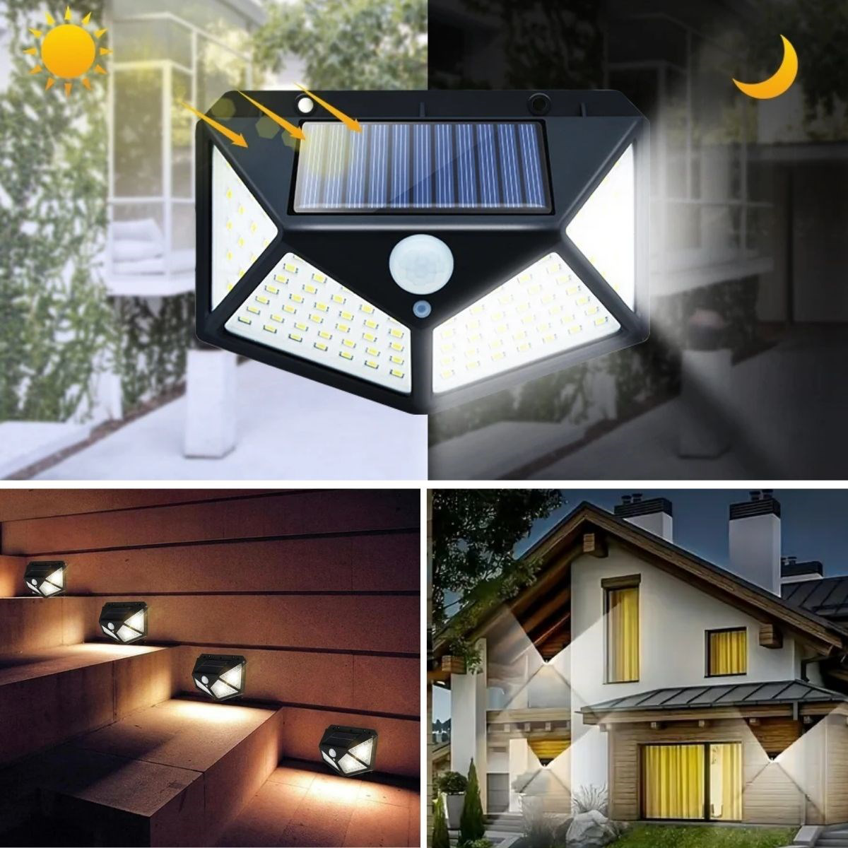 Woody Sofia  100 Ledli 3 Farklı Aydınlatma Ayarlı Solar Güneş Ener