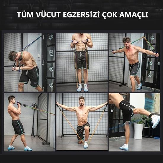 Woody Sofia ® 11 Parça Lateks Egzersiz Bandi Çekme Halati Egzersiz