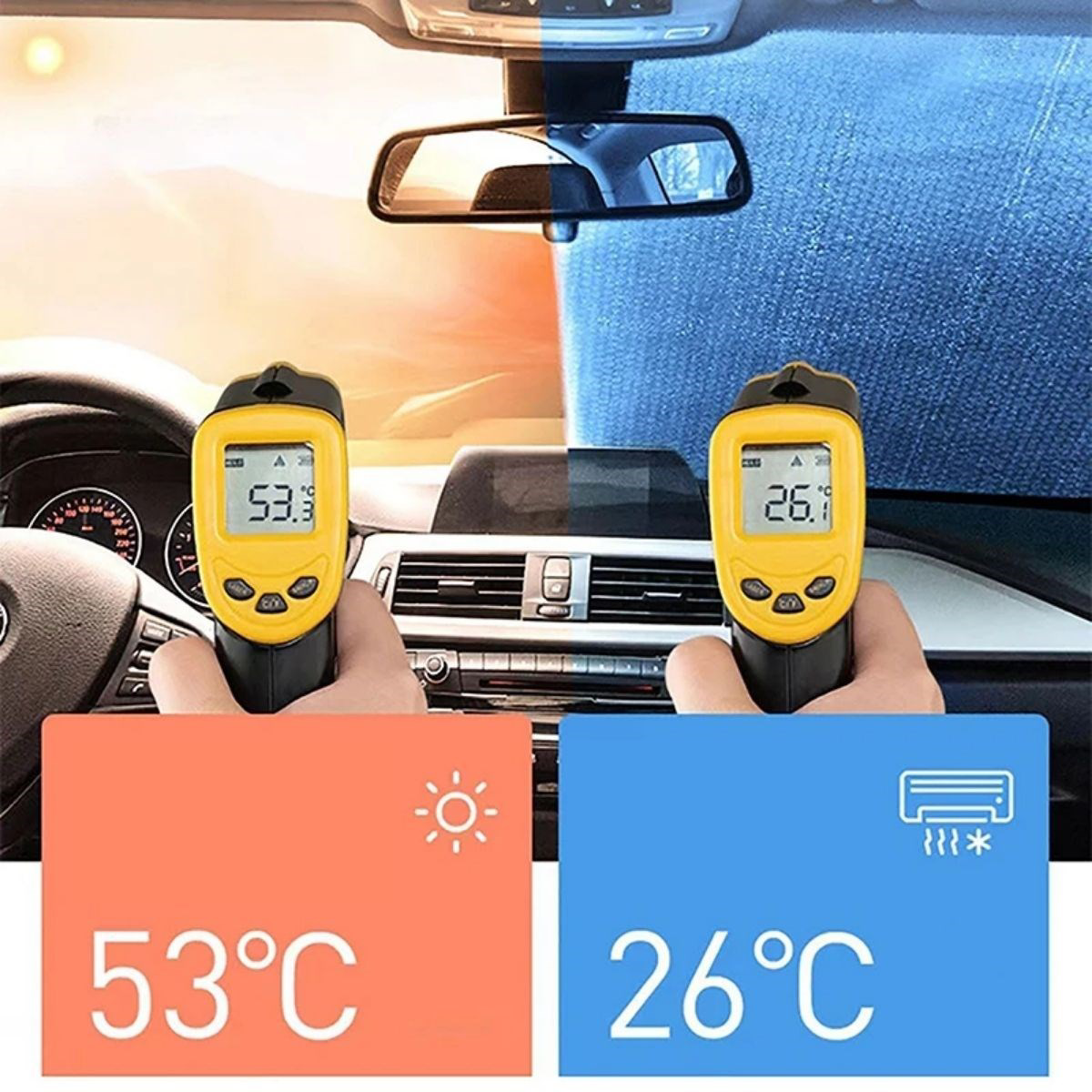 Woody Sofia  120*55 Cm Ambalajlı Vantuzlu Araç İçi Ön Cam Perdesi 