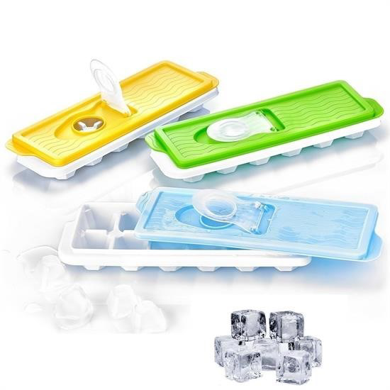Woody Sofia 12li Kapaklı Yapışmaz Silikon Tabanlı Plastik Küp Buz