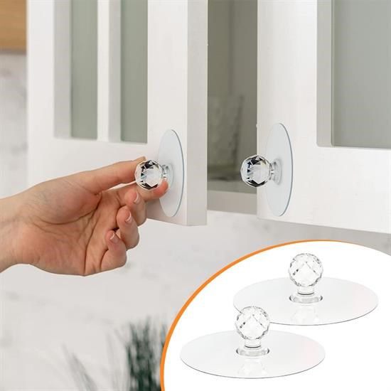 Woody Sofia 2 Adet Kristal Kendiliğinden Güçlü Yapışkanlı Kulp As